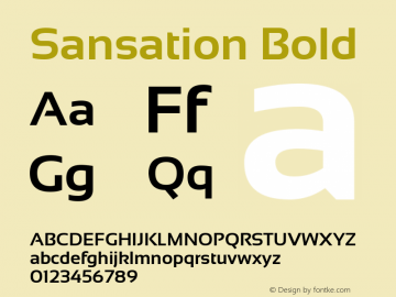 Sansation Bold Version 1.3 Font Sample