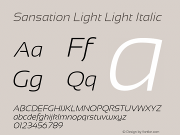 Sansation Light Light Italic Version 1.3图片样张