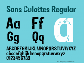 Sans Culottes Regular Macromedia Fontographer 4.1.5 8/7/08 Font Sample