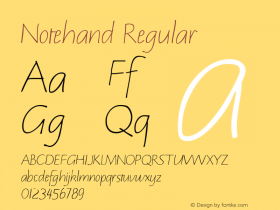 Notehand Regular The WSI-Fonts Professional Collection Font Sample