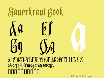 Sauerkraut Book Version Macromedia Fontograp Font Sample