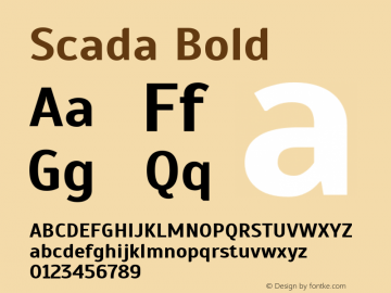 Scada Bold Version 3.005; ttfautohint (v0.91) -l 8 -r 50 -G 200 -x 0 -w 