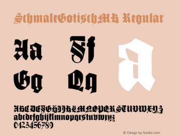 SchmaleGotischMK Regular 1.0 2004-12-07 Font Sample