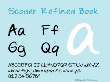 Scoder Refined Book Version 1.000 Font Sample