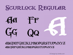 Scurlock Regular Altsys Fontographer 4.0.3 7/7/99 Font Sample