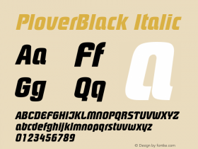 PloverBlack Italic The IMSI MasterFonts Collection, tm 1995, 1996 IMSI (International Microcomputer Software Inc.)图片样张