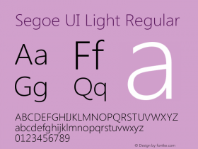 Segoe UI Light Regular Version 5.00图片样张