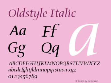 Oldstyle Italic The IMSI MasterFonts Collection, tm 1995 IMSI图片样张