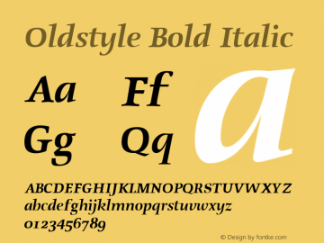 Oldstyle Bold Italic The IMSI MasterFonts Collection, tm 1995 IMSI图片样张