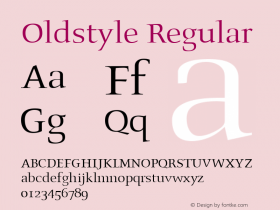 Oldstyle Regular The IMSI MasterFonts Collection, tm 1995 IMSI图片样张