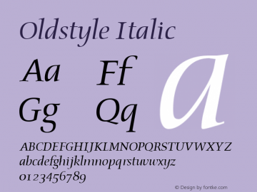 Oldstyle Italic The IMSI MasterFonts Collection, tm 1995, 1996 IMSI (International Microcomputer Software Inc.)图片样张