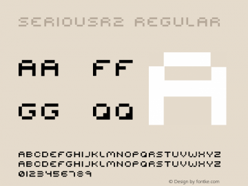 seriousr2 Regular 2001; 1.0, initial release Font Sample