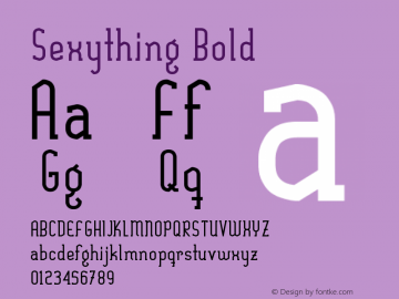 Sexything Bold Version 001.001 Font Sample