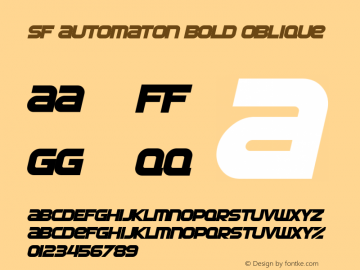 SF Automaton Bold Oblique ver 1.0; 2000. Freeware for non-commercial use.图片样张