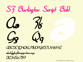 SF Burlington Script Bold Version ver 1.0; 2000. Freew图片样张