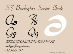 SF Burlington Script Book Version ver 1.0; 2000. Freew图片样张