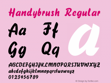 Handybrush Regular W.S.I. Int'l v1.1 for GSP: 6/20/95 Font Sample