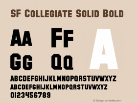 SF Collegiate Solid Bold ver 1.0; 1999. Freeware for non-commercial use.图片样张