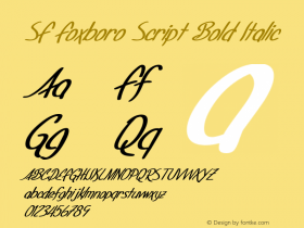 SF Foxboro Script Bold Italic ver 1.0; 2000. Freeware for non-commercial use.图片样张