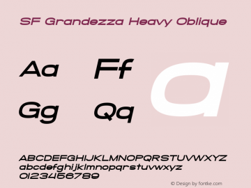 SF Grandezza Heavy Oblique ver 1.0; 2000. Freeware for non-commercial use.图片样张