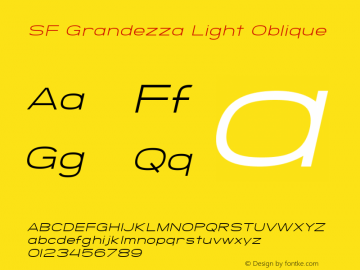 SF Grandezza Light Oblique ver 1.0; 2000. Freeware for non-commercial use.图片样张