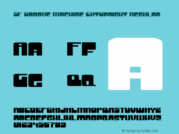 SF Groove Machine ExtUpright Regular ver 1.1; 1999. Freeware for non-commercial use. Font Sample