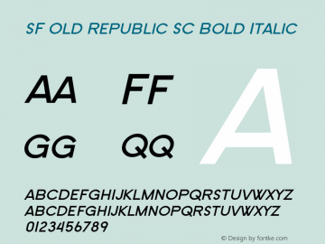SF Old Republic SC Bold Italic ver 2.0. Freeware for non-commercial use.图片样张