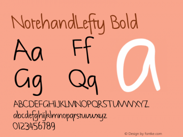 NotehandLefty Bold W.S.I. Int'l v1.1 for GSP: 6/20/95图片样张