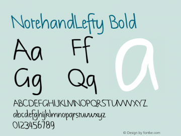 NotehandLefty Bold The IMSI MasterFonts Collection, tm 1995, 1996 IMSI (International Microcomputer Software Inc.)图片样张