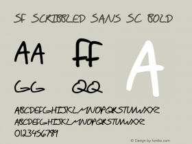 SF Scribbled Sans SC Bold Version ver 1.0; 1999. Freew图片样张