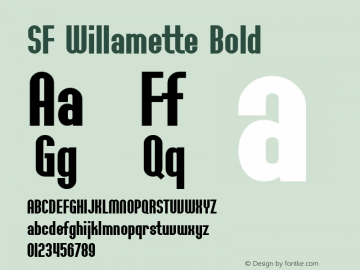 SF Willamette Bold ver 1.0; 1999. Freeware for non-commercial use.图片样张