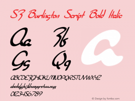 SF Burlington Script Bold Italic ver 1.0; 2000. Freeware for non-commercial use.图片样张