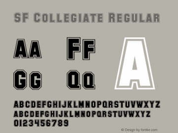 SF Collegiate Regular ver 1.0; 1999. Freeware for non-commercial use.图片样张