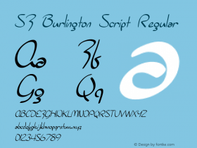 SF Burlington Script Regular ver 1.0; 2000. Freeware for non-commercial use.图片样张