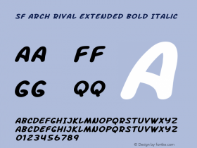 SF Arch Rival Extended Bold Italic ver 1.0; 2000. Freeware.图片样张