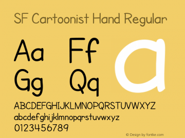 SF Cartoonist Hand Regular ver 2.0; 2000. Freeware. Font Sample