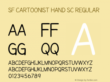 SF Cartoonist Hand SC Regular ver 2.0; 2000. Freeware. Font Sample