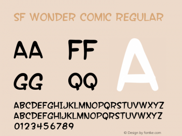 SF Wonder Comic Regular ver 1.0; 2000. Freeware. Font Sample