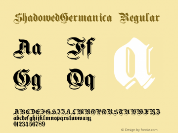 ShadowedGermanica Regular 001.000 Font Sample