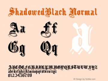 ShadowedBlack Normal Version 1.000 Font Sample