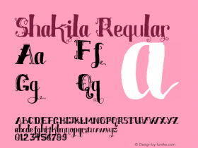 Shakila Regular Version 1.00 April 12, 2015, initial release Font Sample