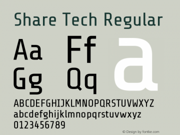 Share Tech Regular Version 1.002 Font Sample