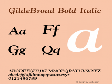 GildeBroad Bold Italic The IMSI MasterFonts Collection, tm 1995 IMSI图片样张