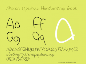 Sharon Lipschutz Handwriting Book Version 1.000 Font Sample