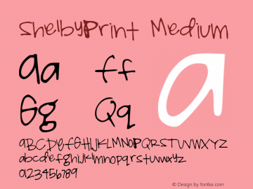 ShelbyPrint Medium Version 001.000 Font Sample