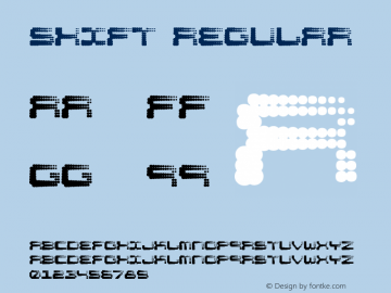 Shift Regular 1999; 1.1 Font Sample