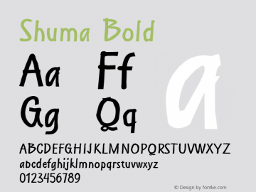 Shuma Bold 1.000 Font Sample