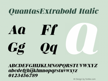 QuantasExtrabold Italic The IMSI MasterFonts Collection, tm 1995 IMSI Font Sample