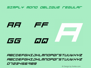 Simply Mono Oblique Regular Version 001.000图片样张