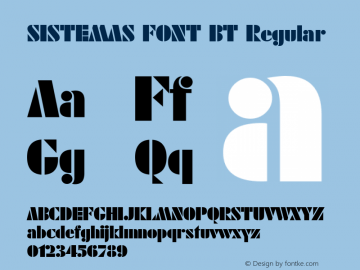 SISTEMAS FONT BT Regular V.0 Font Sample
